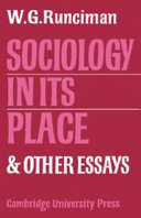 Sociology in its place, and other essays,
