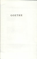 Goethe reviewed after sixty years.