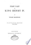 The first part of King Henry IV /