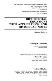Differential equations, with applications and historical notes /