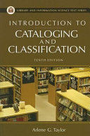 Introduction to cataloging and classification /