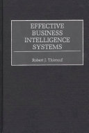 Effective business intelligence systems /