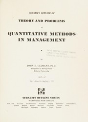 Schaum's outline of theory and problems of quantitative methods in management /
