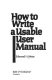 How to write a usable user manual /