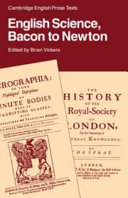 English science, Bacon to Newton /